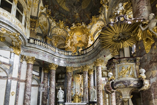 Interior view, Court Church, Wuerzburg Residence, UNESCO World Heritage Site, Wuerzburg, Lower