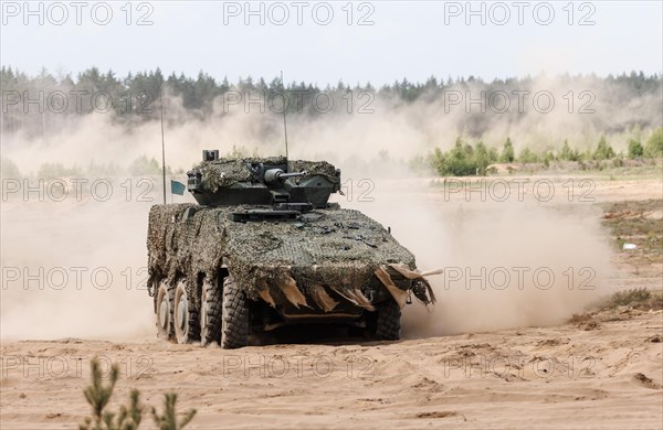 A Boxer armoured transport vehicle, photographed during the NATO Steadfast Defender large-scale