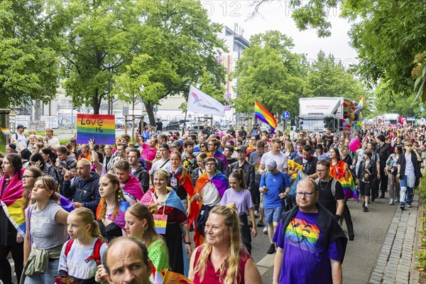 Christopher Street Day in Dresden, Dresden, Saxony, Germany, Europe