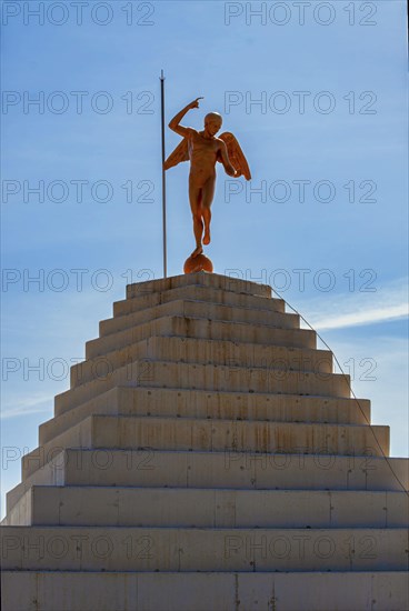 Large cemetery with tombs and religious symbols in Chiclana, Andalusia, Spain, Europe