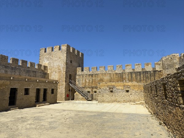 View of the inner courtyard of Fort Fortezza Fortetza Frangokastello, Venetian fort built by the