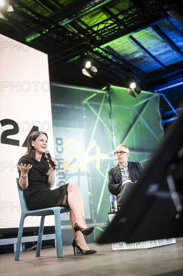 Berlin, 27.05.2024. Foreign Minister Annalena Baerbock (Buendnis90/Die Gruenen) speaks on stage