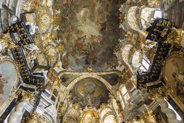Interior view, Court Church, Wuerzburg Residence, UNESCO World Heritage Site, Wuerzburg, Lower