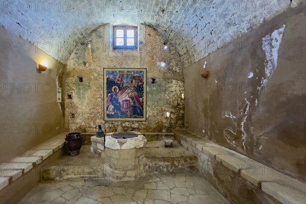 Old fountain in monastery Monastery fountain in UNESCO World Heritage Site historic orthodox