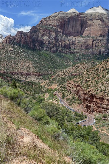 Zion Park Boulevard running through Zion Canyon along the Zion Park Boulevard in Zion National