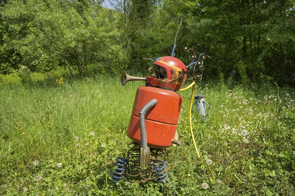 Art object, sculpture meadow, figure park, Rappennestgiessen nature reserve, Burkheim am