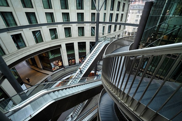 Petersbogen, stairs, staircase, lift, escalator, shopping arcade, mall, shopping centre, shopping