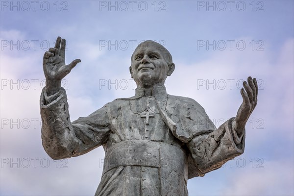 Monument of Pope John Paul II on the top of Fourviere Hill, Lyon, France, Europe