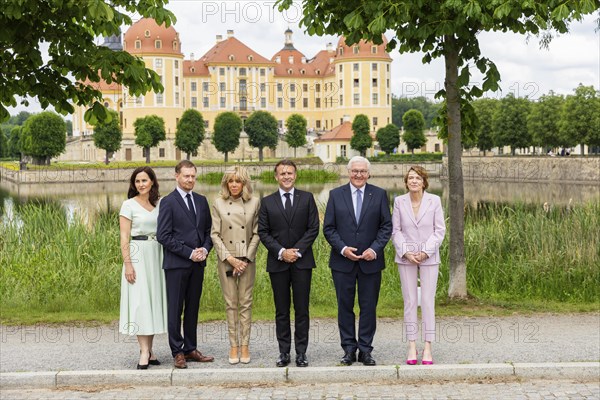 French President Emmanuel Macron visits the Federal Republic of Germany with his woman Brigitte, at