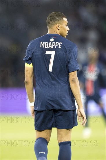 Football match, captain Kylian MBAPPE' Paris St. Germain looking from behind to the right with the