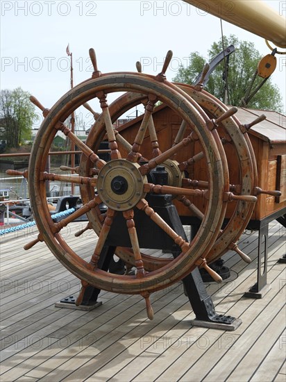 Old sailing ship in the Hamburg Harbour Museum, Hanseatic City of Hamburg, Germany, Europe