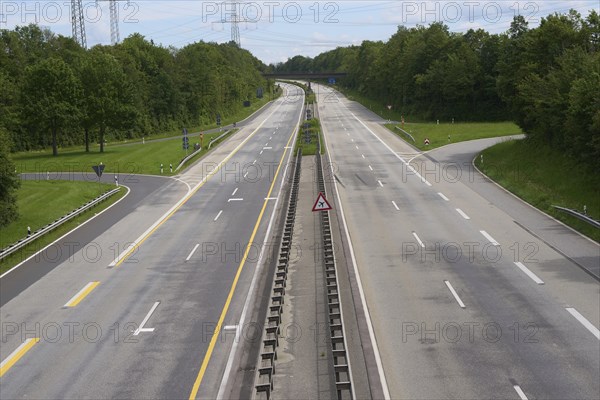 Trucks with a total weight of 960 tonnes stand on the Moselle valley bridge in Winningen during a