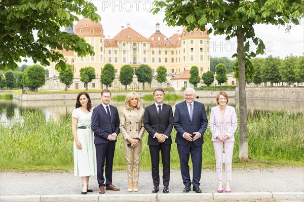 French President Emmanuel Macron visits the Federal Republic of Germany with his woman Brigitte, at