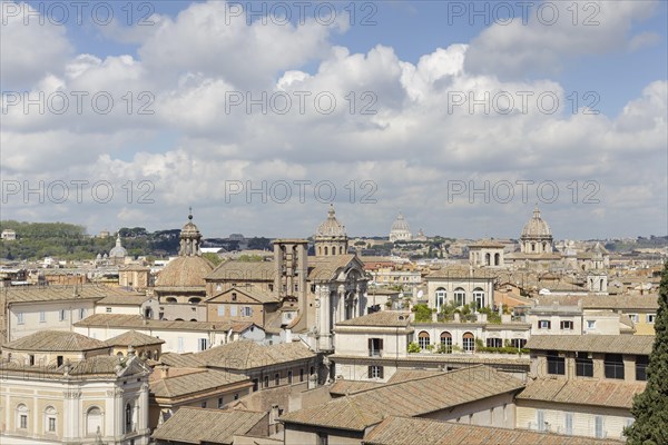 Panoramic view of Rome as seen from the capitoline museums, Rome, Italy, Europe