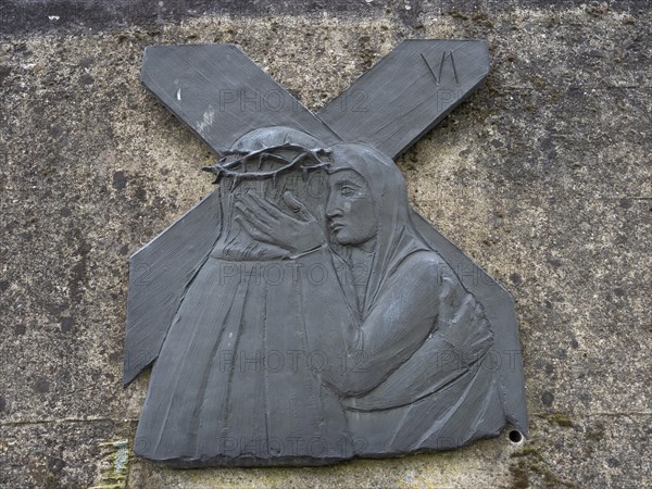 Sculpture, depiction of the Passion of Christ, Stations of the Cross, Frauenberg, Styria, Austria,