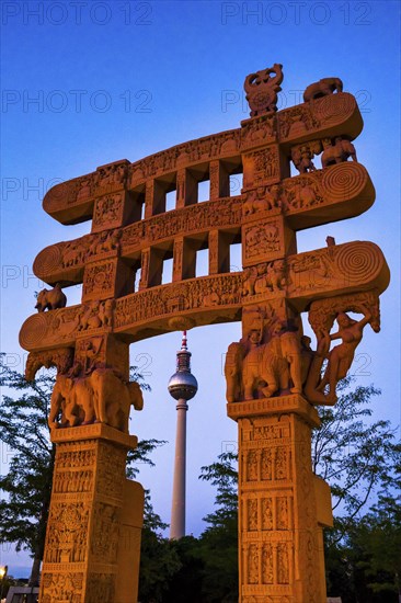 Replica of the Sanchi Tor at the Humboldt Forum, Berlin, Germany, Europe