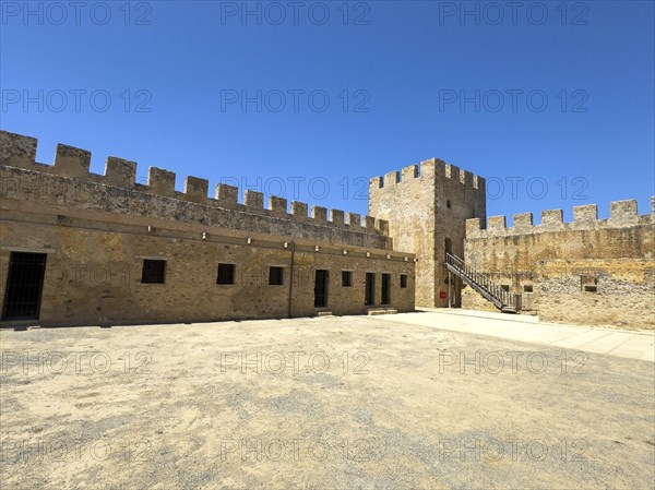 View of the inner courtyard of Fort Fortezza Fortetza Frangokastello, Venetian fort built by the
