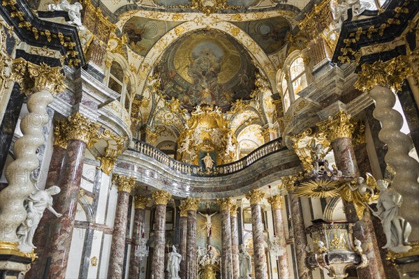 Interior view, Court Church, Wuerzburg Residence, UNESCO World Heritage Site, Wuerzburg, Lower