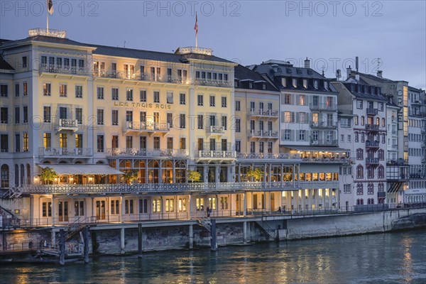 Grand Hotel Les Trois Rois, Blumenrain, Rhine, Basel, Switzerland, Europe