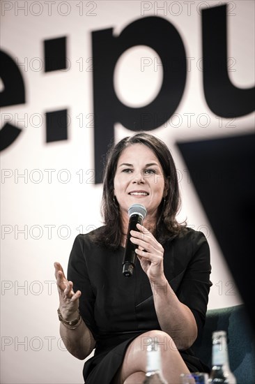 Berlin, 27.05.2024. Foreign Minister Annalena Baerbock (Buendnis90/Die Gruenen) speaks on stage