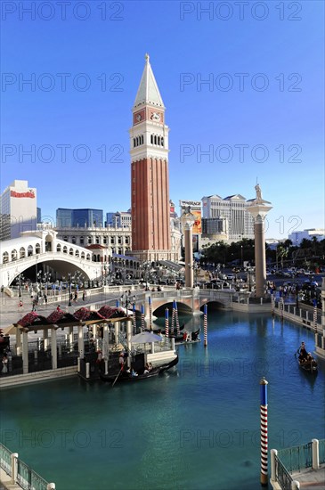 Las Vegas, Nevada, USA, North America, Beautiful urban scene with imposing buildings, a striking