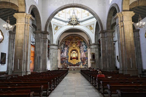 Basilica de Nuestra Senora, Candelaria, Tenerife, Canary Islands, Spain, Europe, Spacious nave with