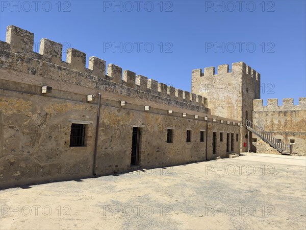 View of the inner courtyard of Fort Fortezza Fortetza Frangokastello, Venetian fort built by the