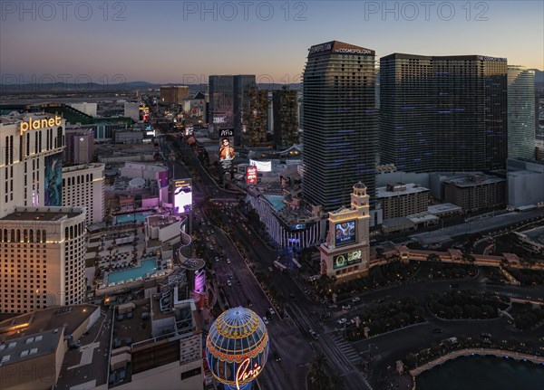 Casinos along Las Vegas Boulevard in Las Vegas, Nevada, United States of America, USA, North