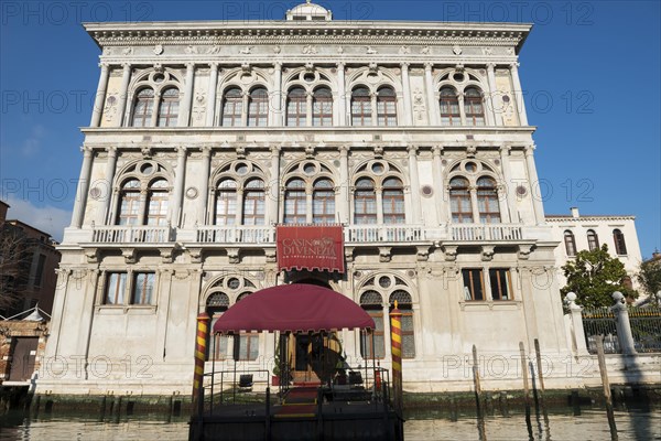 Beautiful Casino di Venezia Palace on Grand Canal in a Sunny Day in Venice, Veneto, Italy, Europe