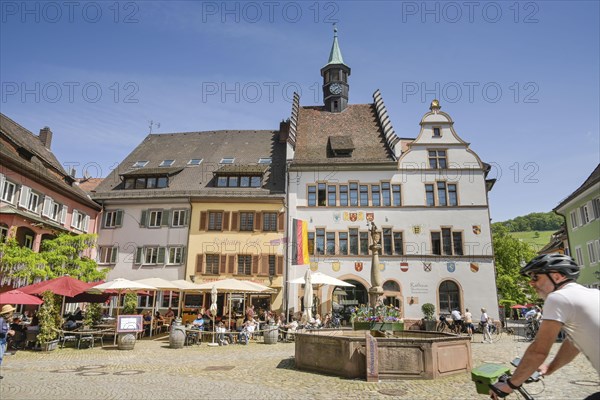 Town Hall Cafe, Town Hall, Fountain, Main Street, Old Town, Staufen im Breisgau,