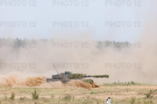 A Leopard 2 main battle tank, photographed during the NATO Steadfast Defender exercise and the
