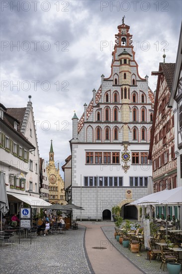 The town hall in the historic old town of Bad forest lake, with the Heilig-Geist-Spital hospital