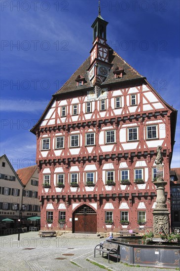 Town hall on the market square, Markgroeningen, Baden-Wuerttemberg, Germany, Europe