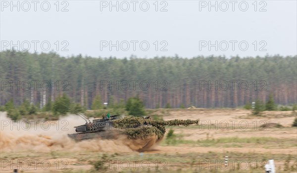 A Leopard 2 main battle tank, photographed during the NATO Steadfast Defender exercise and the