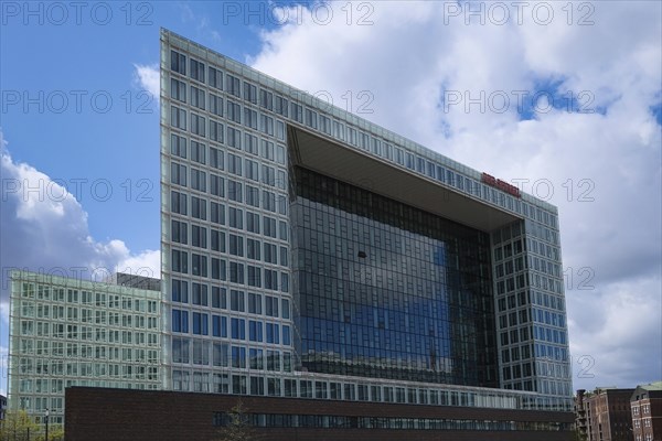 Mirror building in Hafencity, Hanseatic City of Hamburg, Hamburg, Germany, Europe