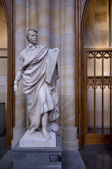 Interior view, statue of Karl Friedrich Schinkel, Friedrichswerder Church, architect Karl Friedrich