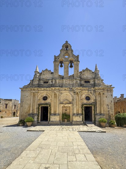 Front view of facade church monastery church Transfiguration church dedicated to Saints Constantine