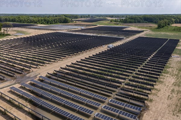 Albion, Michigan, A section of the River Fork solar power project. The project uses about half a