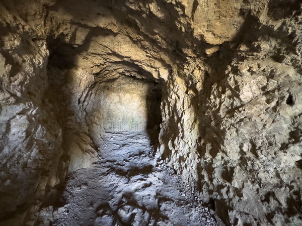 Cave with rock-cut passageway on the site of the historic fortress Fortetza Fortezza of Rethymno