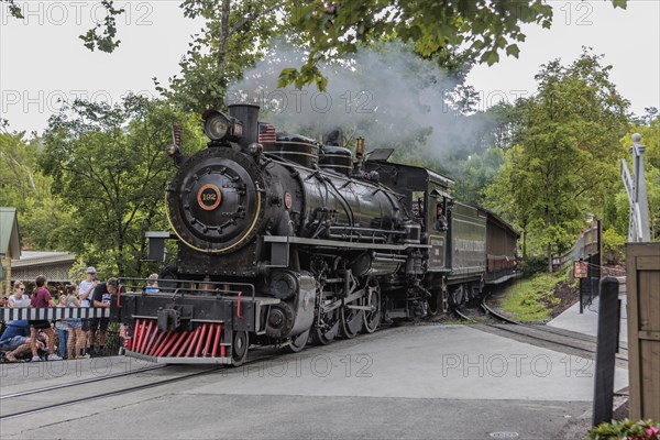 Dollywood Express steam locomotive carries guests throughout the Dollywood amusement park in Pigeon