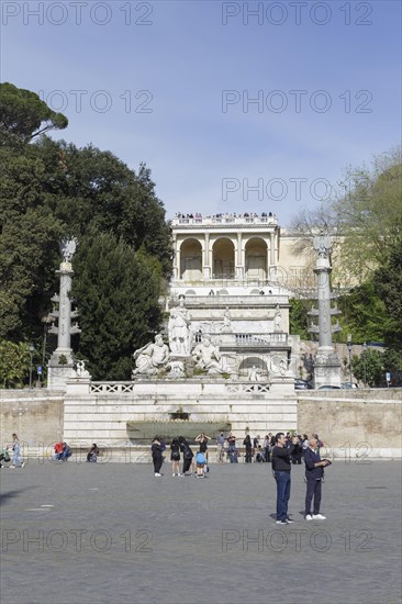 Pincio terrace, Piazza del Popolo, Rome, Italy, Europe