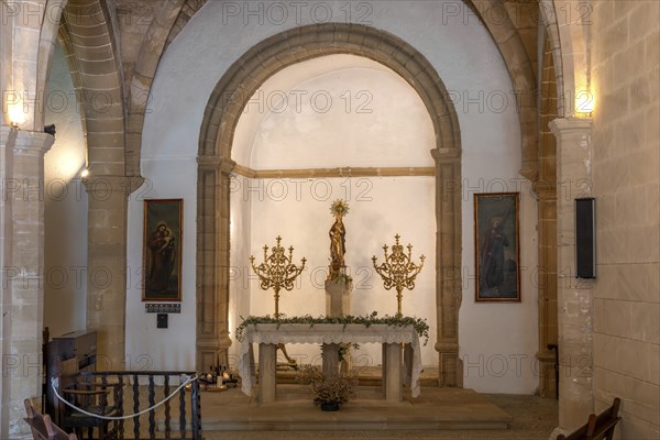 View of the church in the medieval fortress of Capdepera, Majorca