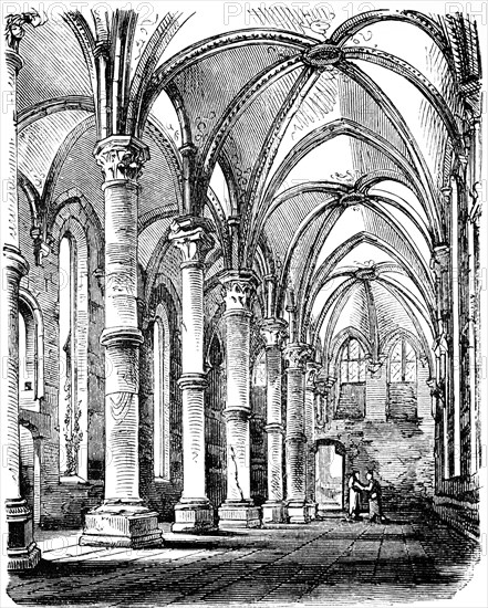Summer refectory in Maulbronn Monastery, 14th century, Baden-Württemberg, portico, church building