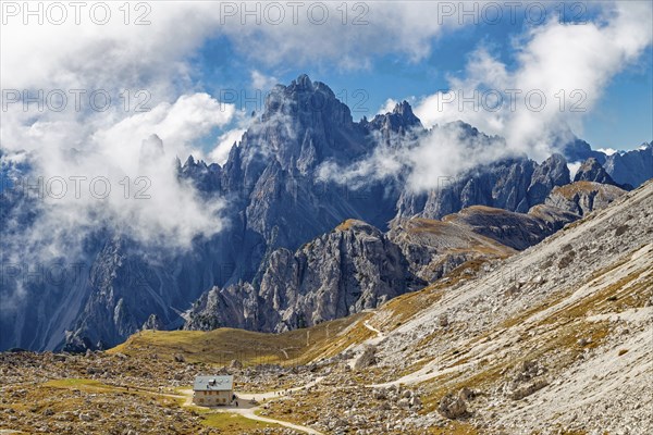 View from the Three Peaks to the Cadini peaks, Dolomites, South Tyrol