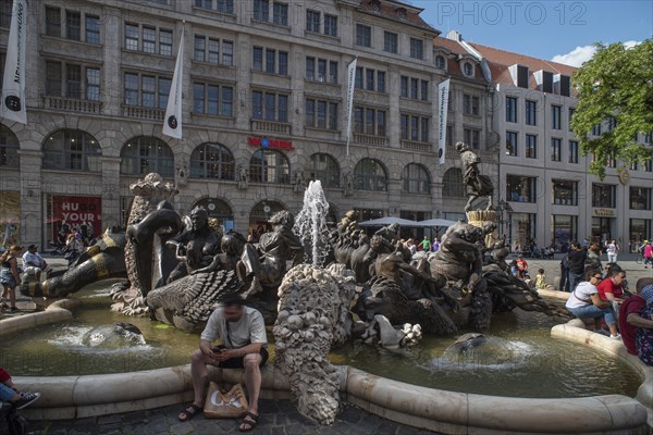 Fountain the marriage carousel, designed after a poem by Hans Sachs, designed by the sculptor