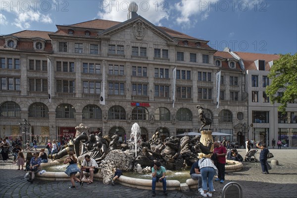 Fountain the marriage carousel, designed after a poem by Hans Sachs, designed by the sculptor