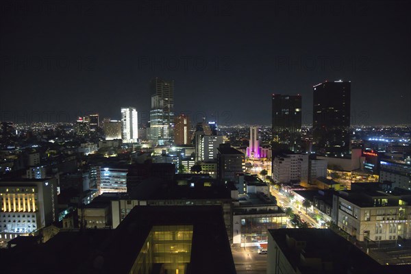 Mexico City, Mexico-10 December, 2018: Panoramic view of Mexico City from the observation deck at