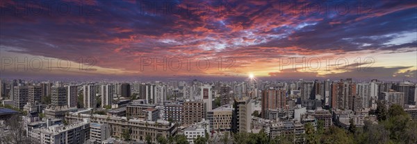 Santiago de Chile panoramic center skyline and residential city center