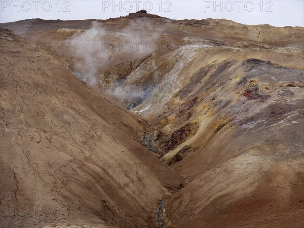 High temperature area Hverarond on the east side of the mountain Namafjall in Iceland
