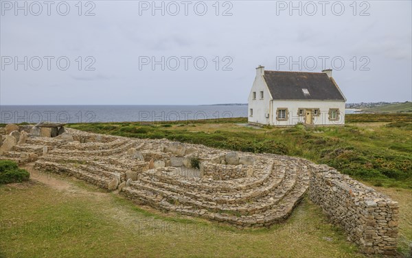 Menez Dregan prehistoric archaeological site, Plouhinec, Finistere Penn ar Bed department, Brittany